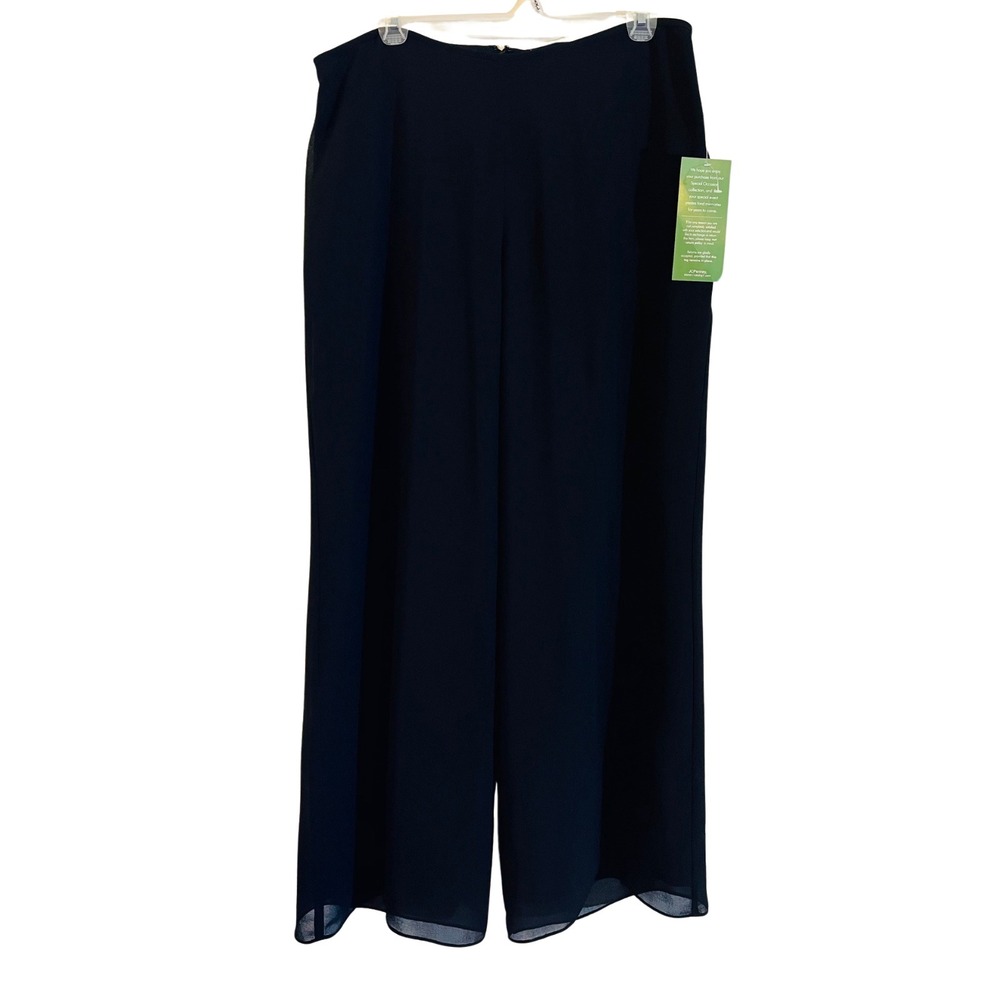 NWT New Sandra Darren Women's Dress Pants Black Sheer Wide Leg Size 20 T